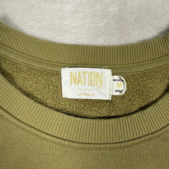 Nation LTD Frances Sweatshirt Renaissance Sleeve Olive Green Women's Size Medium - Picture 4 of 9